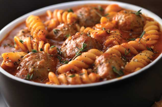 pasta con albondigas